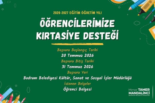 Bodrum Belediyesi’nden öğrencilere kırtasiye...